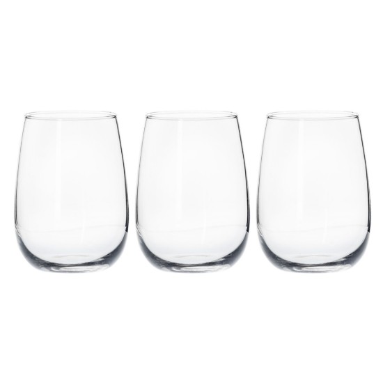 Set 3 pahare apa, sticla, 380ml, "Ducale" - Borgonovo