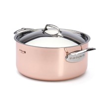 Oala cupru-inox, cu capac, 28cm/8L, "Inocuivre" - de Buyer