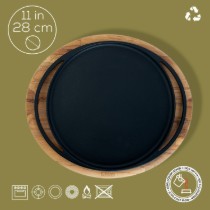Tava pizza/clatite, fonta, 28 cm, cu suport din lemn - LAVA