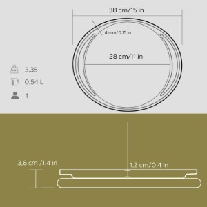 Tava pizza/clatite, fonta, 28 cm, cu suport din lemn - LAVA