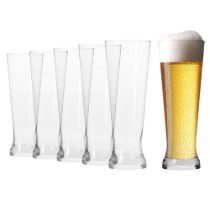 Set 6 pahare de bere Pilsner, sticla, 680ml, "Mixology" - Krosno