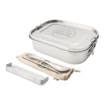 Set caserola pranz, cu 3 accesorii, inox, 800ml, "Out of Lunch" - Grunwerg