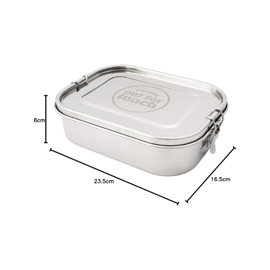 Set caserola pranz, cu 3 accesorii, inox, 1400ml, "Out of Lunch" - Grunwerg