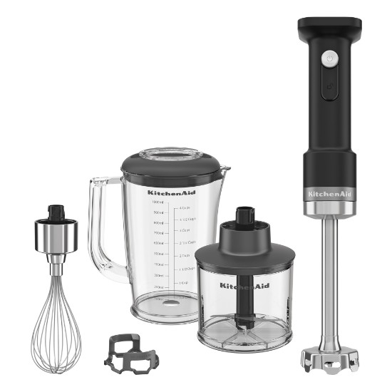 Blender vertical cu accesorii Go Cordless, fara baterie, Matte Black - KitchenAid