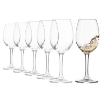 Set 6 pahare vin alb, sticla cristalina, 240ml, "Elite" - Krosno