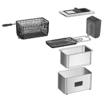 Friteuza cu filtru de ulei, 3 L, 2000 W, Rosu - Zokura