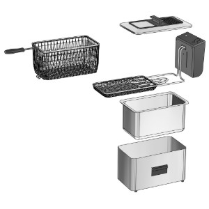 Friteuza cu filtru de ulei, 3 L, 2000 W, Rosu - Zokura