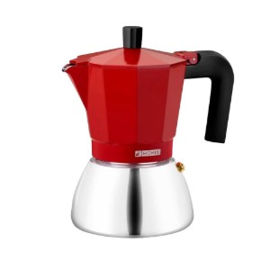 Cafetiera inox/aluminiu, 370ml, Rosu - Monix