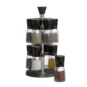 Set 12 recipiente condimente, cu suport, 70ml - Zokura