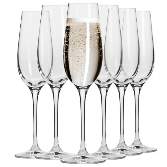 Set 6 pahare sampanie, sticla cristalina, 200ml, "Harmony"  - Krosno
