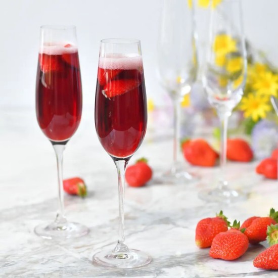 Set 6 pahare sampanie, sticla cristalina, 180ml, "Harmony"  - Krosno
