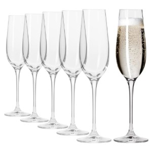 Set 6 pahare sampanie, sticla cristalina, 200ml, "Harmony"  - Krosno