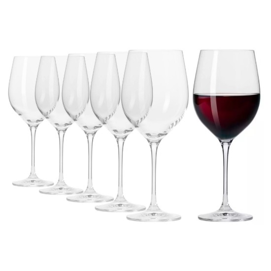 Set 6 pahare vin rosu, sticla cristalina, 530ml, "Harmony" - Krosno