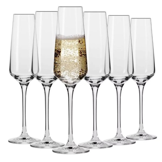 Set 6 pahare sampanie, sticla cristalina, 180ml, "Avant-Garde" - Krosno
