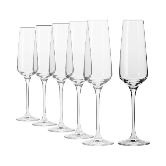 Set 6 pahare sampanie, sticla cristalina, 180ml, "Avant-Garde" - Krosno