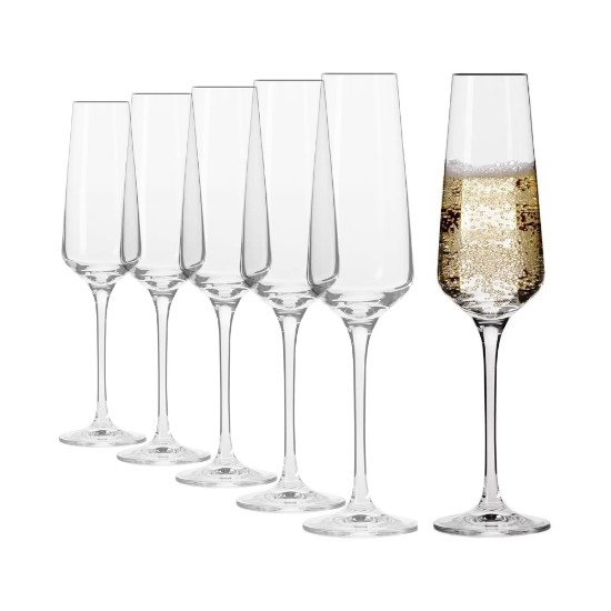 Set 6 pahare sampanie, sticla cristalina, 180ml, "Avant-Garde" - Krosno