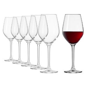 Set 6 pahare vin rosu, sticla cristalina, 300ml, "Splendour" - Krosno