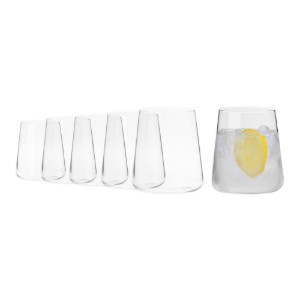 Set 6 pahare apa, sticla, 380ml, "Avant-Garde" - Krosno