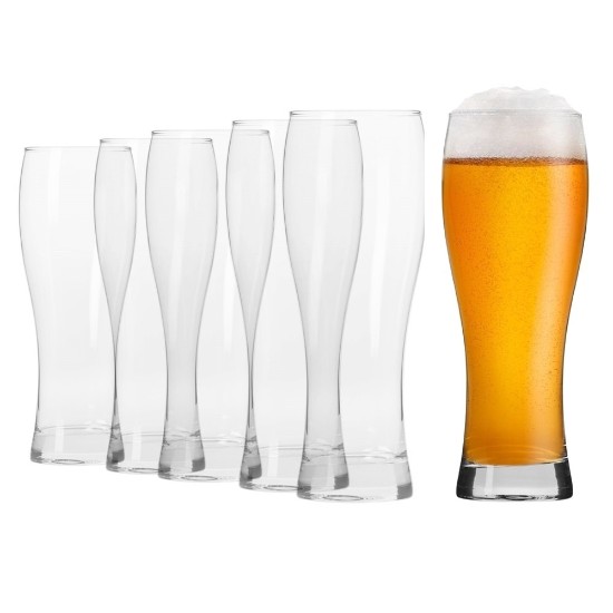 Set 6 pahare bere, sticla, 500ml, "Chill Casual" - Krosno
