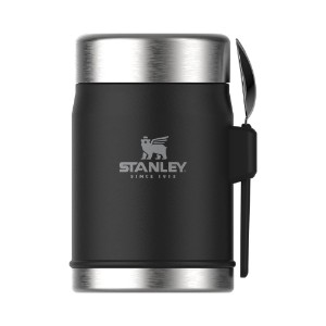 Recipient vidat, inox, cu tacam, 400ml, "Classic Legendary", Matte Black Pebble - Stanley