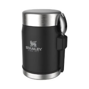 Recipient vidat, inox, cu tacam, 400ml, "Classic Legendary", Matte Black Pebble - Stanley