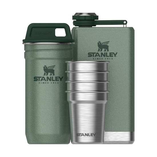 Set pahare shot cu butelca, 6 piese, inox, "Adventure", Hammertone Green - Stanley