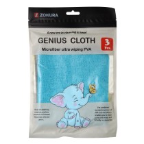 Set 3 lavete Genius, microfibra PVA, 30 x 30 cm - Zokura