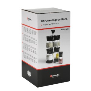 Set 12 recipiente condimente, cu suport, 70ml - Zokura