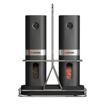 Set 2 rasnite electrice pentru sare si piper, cu suport metalic - Zokura