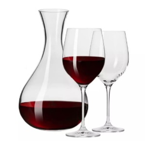 Set servire vin, 3 piese, sticla cristalina, "Harmony" - Krosno