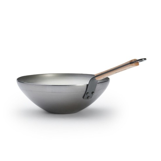 Tigaie wok, otel, 28cm, "Mineral B Bois" - de Buyer