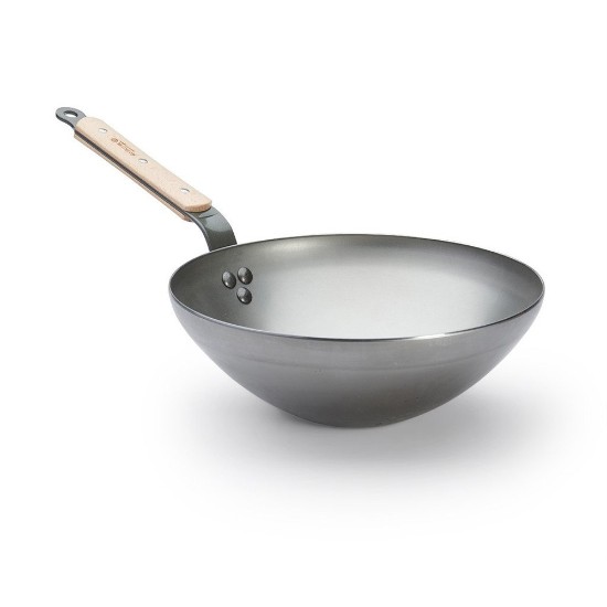 Tigaie wok, otel, 28cm, "Mineral B Bois" - de Buyer