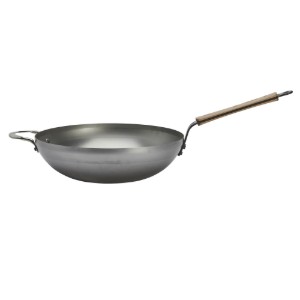 Tigaie wok rotunda, cu manere, otel, 32 cm, "Mineral B Bois" - de Buyer