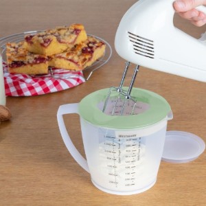 Cana gradata pentru mixer, cu capac, plastic, 1400ml, Verde Menta - Westmark