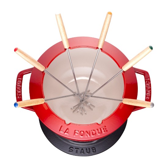 Set fondue, fonta, 20cm, Cherry - Staub