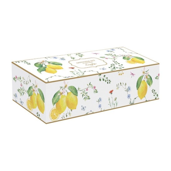 Set servire aperitive, 4 piese, portelan, "Fleurs et Citrons"  - Nuova R2S