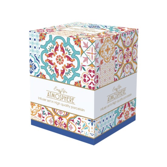 Cana portelan, 350ml, cu capac si infuzor, "Siracusa" - Easy Life