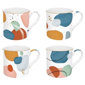 Set 4 cani portelan, 300ml, "Shapes" - Nuova R2S