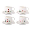 Set 2 cesti cafea cu farfurioara, portelan, 120ml, 