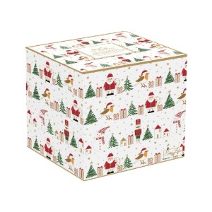 Set 2 cesti cafea cu farfurioara, portelan, 120ml, "Let it Snow" - Nuova R2S