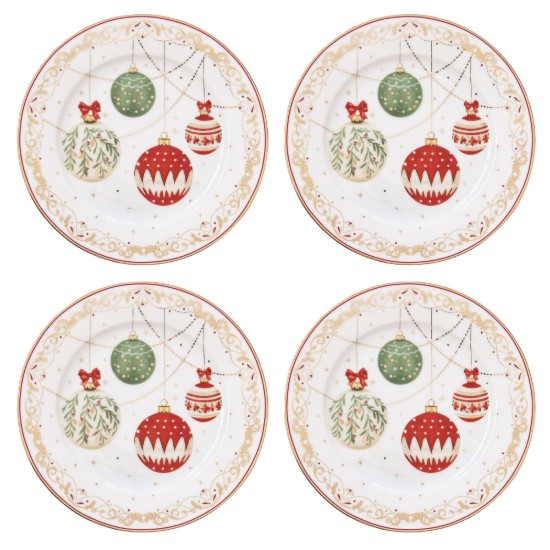 Set 4 farfurii desert, portelan, 19cm, "Christmas Eve" - Easy Life