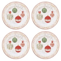 Set 4 farfurii desert, portelan, 19cm, "Christmas Eve" - Nuova R2S