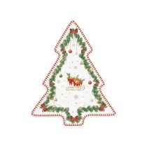 Platou forma brad, portelan, 25,5 x 20,5cm, "Magie de Noel" - Easy Life