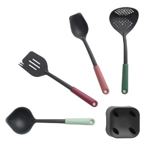 Set 4 ustensile bucatarie cu suport, plastic, "Tasty Plus" - Brabantia