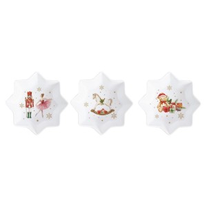 Set 3 boluri aperitive, cu tava din bambus, "Magie de Noel" - Easy Life