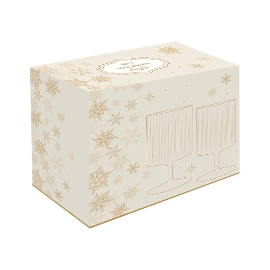 Set 2 pahare vin, sticla, 280ml, "Gold" - Easy Life