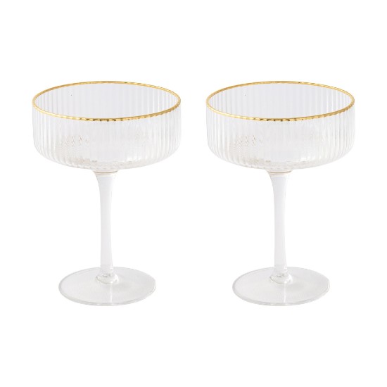 Set 2 pahare cocktail, sticla, 250ml, "Gold" - Nuova R2S