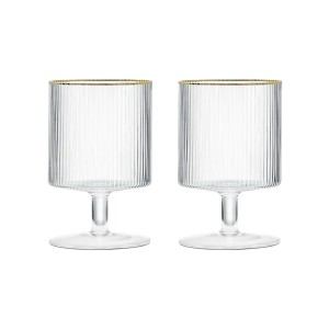 Set 2 pahare vin, sticla, 280ml, "Gold" - Easy Life