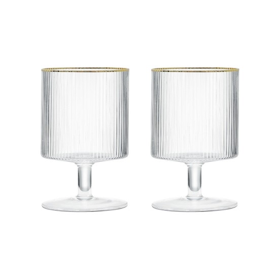Set 2 pahare vin, sticla, 280ml, "Gold" - Easy Life