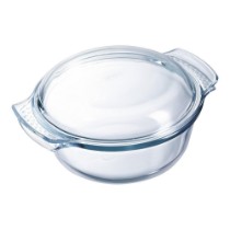 Vas rotund cu capac, din sticla termorezistenta, 3,5 L + 1,4L, "Classic" - Pyrex